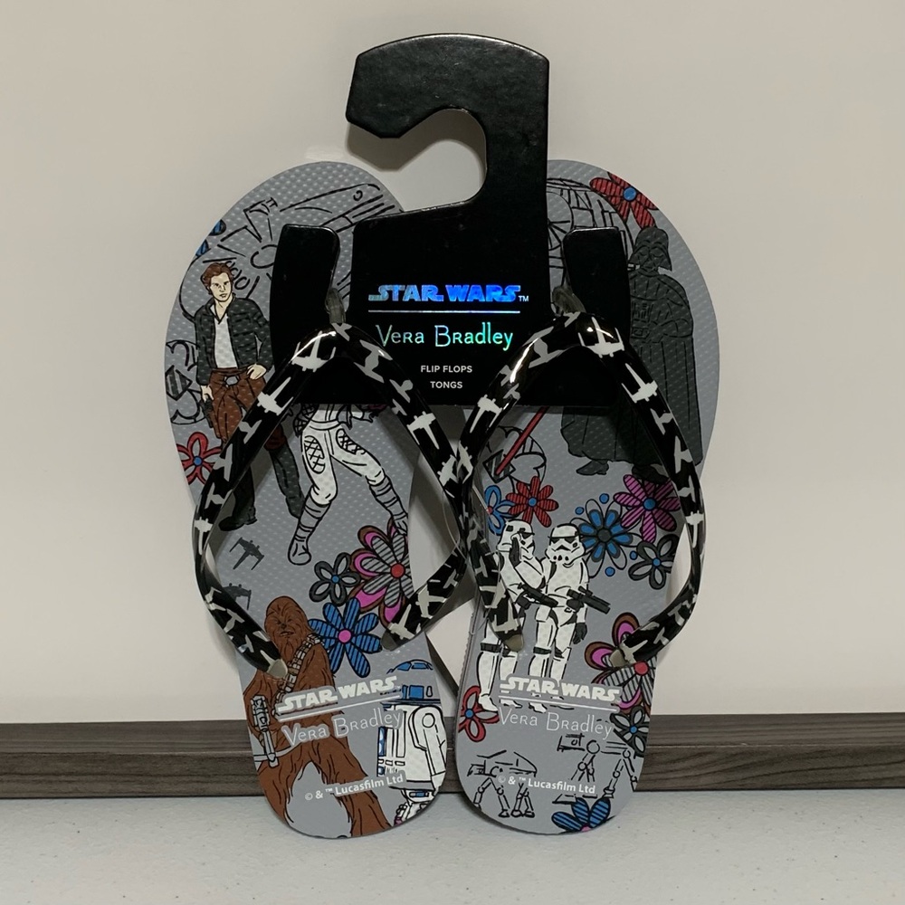 Star Wars x Vera Bradley Far, Far Away Light vs. Dark Flip Flops-Size S/5-6 NWT